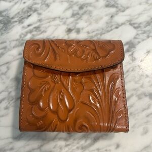 Patricia Nash Embossed Floral Tan Wallet